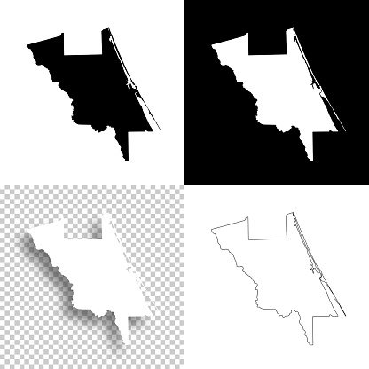 Map of Volusia County - Florida, for your own design. Four maps with editable stroke included in the bundle: - One black map on a white background. - One blank map on a black background. - One white map with shadow on a blank background (for easy change background or texture). - One line map with only a thin black outline (in a line art style). The layers are named to facilitate your customization. Vector Illustration (EPS file, well layered and grouped). Easy to edit, manipulate, resize or colorize. Vector and Jpeg file of different sizes.