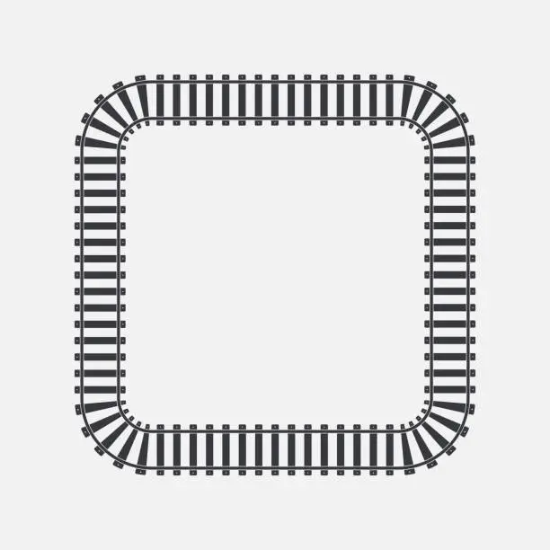 Vector illustration of Train road square. Railway subway. Vector