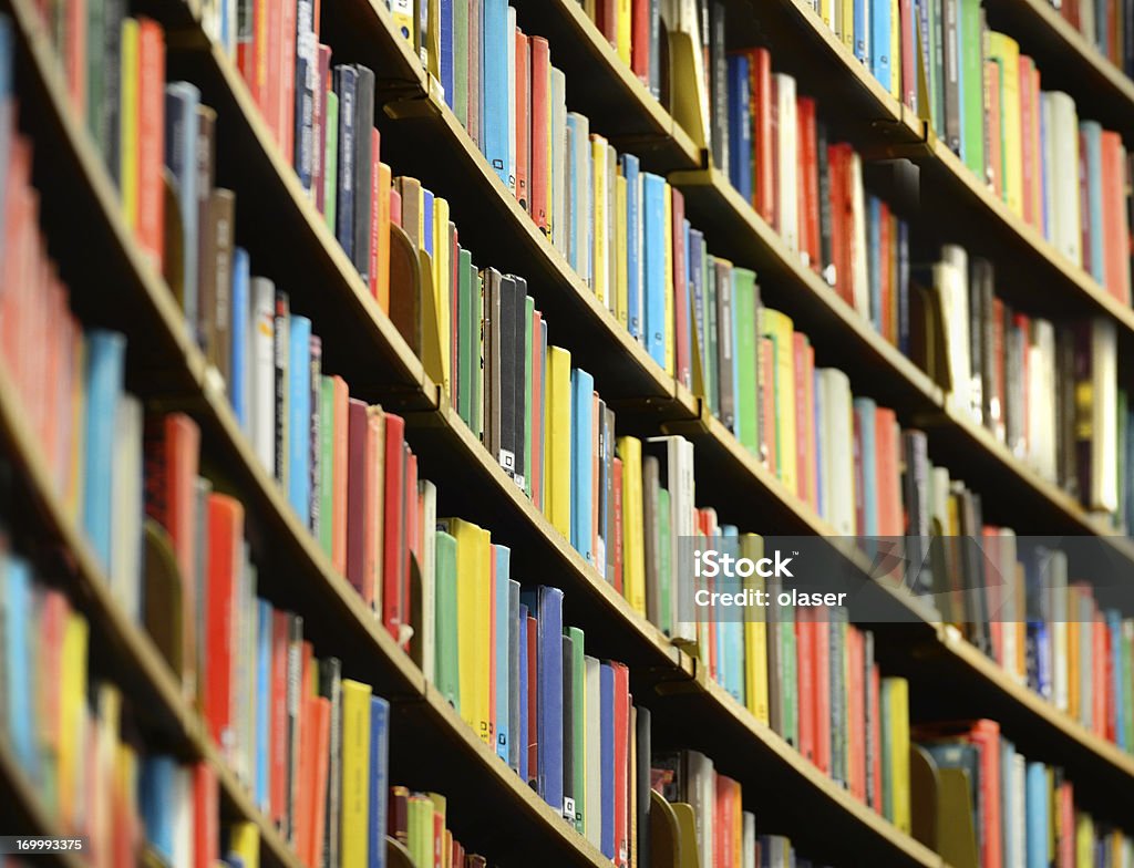 Bookshelf inside Stockholm Public Library Round library (Public Library of Stockholm, Observatorielunden).  Library Stock Photo
