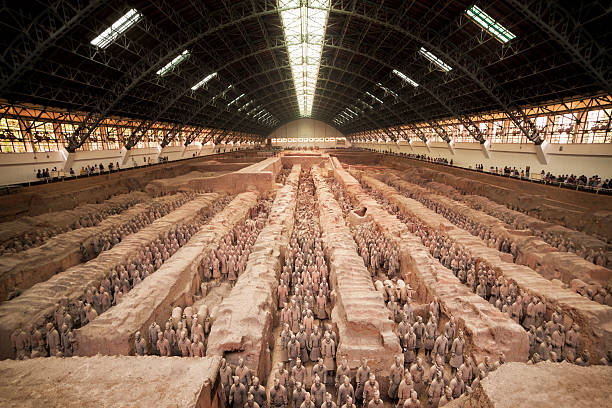 Terracotta warriors of Xian China stock photo