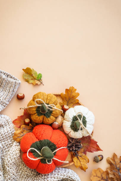 istock Autumn flat lay background with home decor. 1699994778