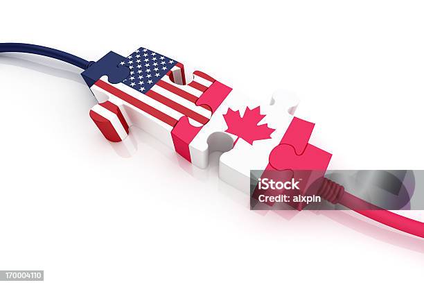 米国およびカナダ - アメリカ合衆国のストックフォトや画像を多数ご用意 - アメリカ合衆国, カナダ国旗, 白背景