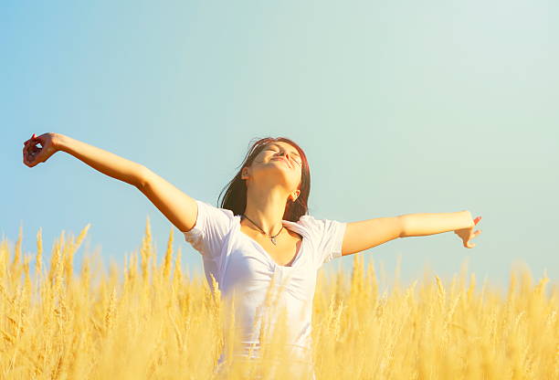 Woman enjoying in the nature.