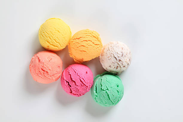 istock Six scoops of icecream isolated on white 170004506