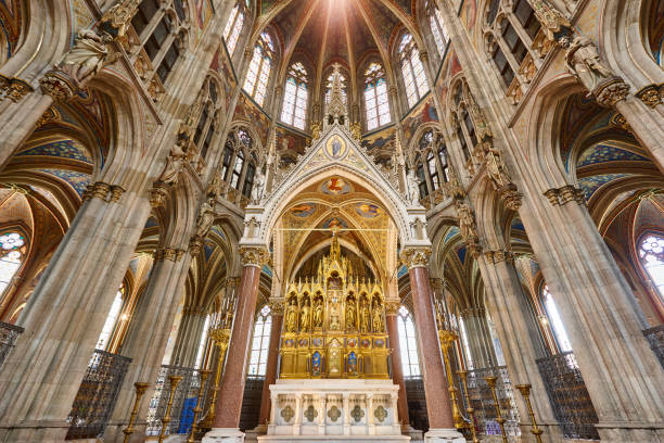 istock Votivkirche neogothic style church interior. Altar. Central Vienna. Austria 1700048922