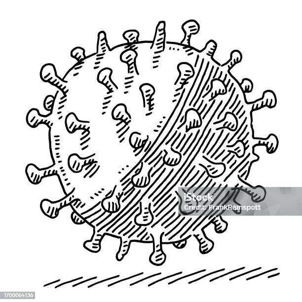 Virus Color Drawing Spherical Virus Symbol Drawing Stock Illustration - Download Image Now ...