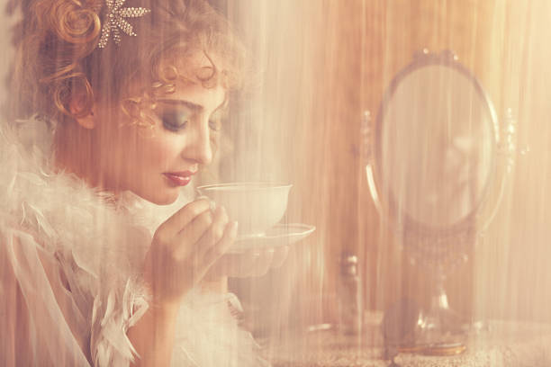 istock retro beauty drinking coffee in the morning 170006920