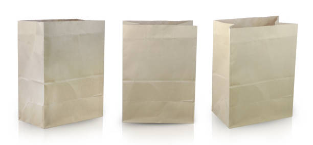 istock Folded paper bag isolated on white background 1700078034