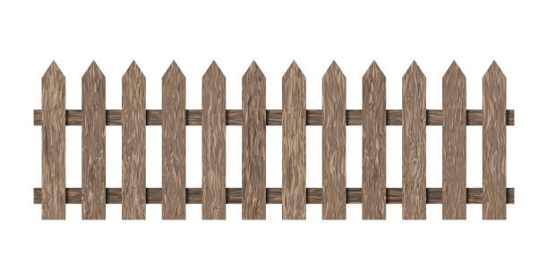 Brown wood picket fence repeat isolated. Vector Brown wood picket fence repeat isolated. Vector illustration fence3 stock illustrations