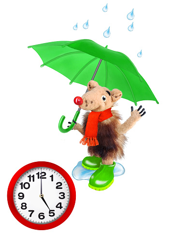 Little mouse is walking. 3d illustration of schedule.