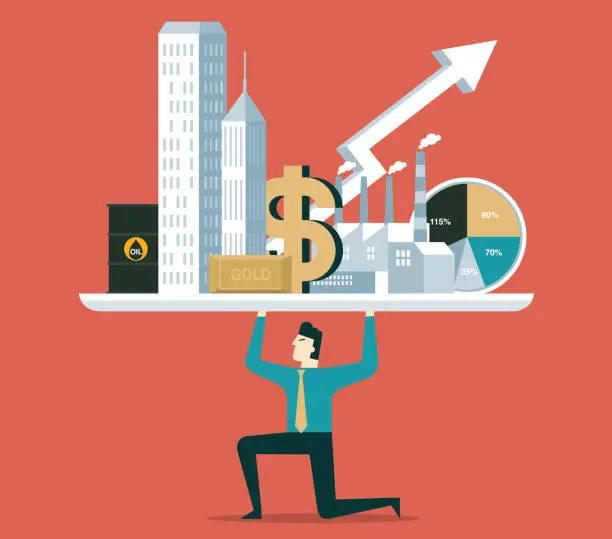 Vector illustration of Businessman - Business strategy