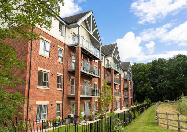 istock Suburban English apartment building 1700106395