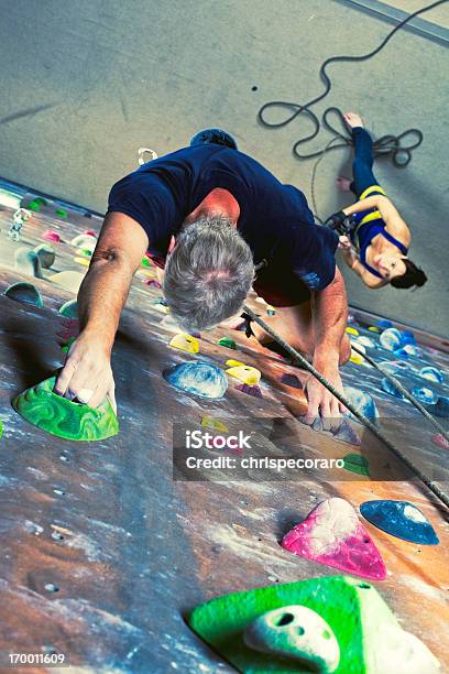Extreme Sports In The Heat Of A Climb Stock Photo - Download Image Now - Rock Climbing, Climbing, Indoors