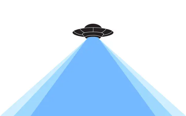 Vector illustration of Beam of light from a UFO ship. Banner or background. Vector scalable graphics