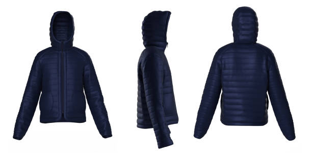 istock Navy Blue Hooded warm sport puffer. Winter Jacket 1700127134