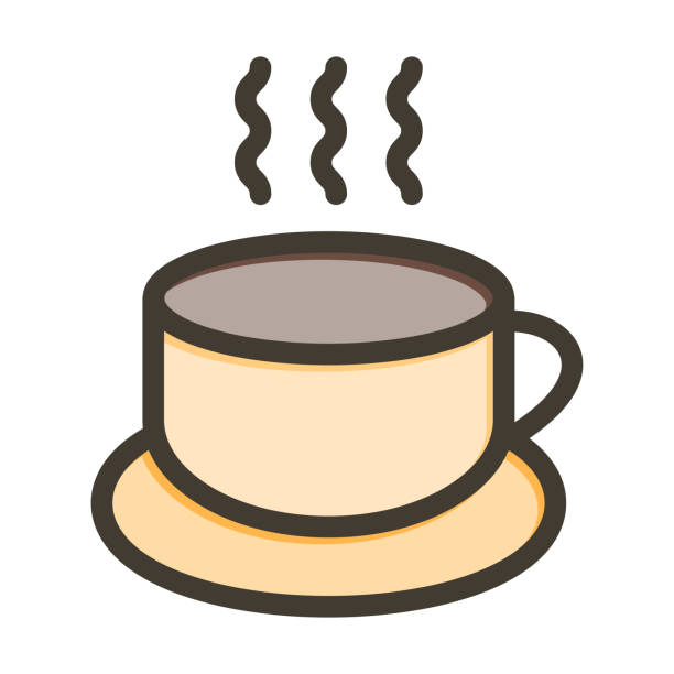 ilustrações de stock, clip art, desenhos animados e ícones de hot beverage vector thick line filled colors icon for personal and commercial use. - 6206