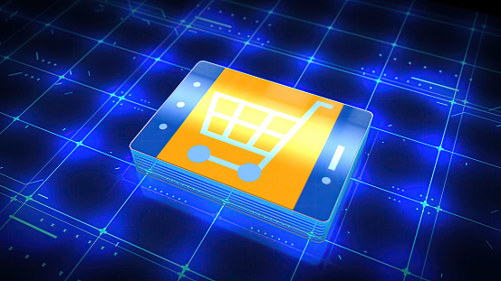 Shopping cart icon with add animation
