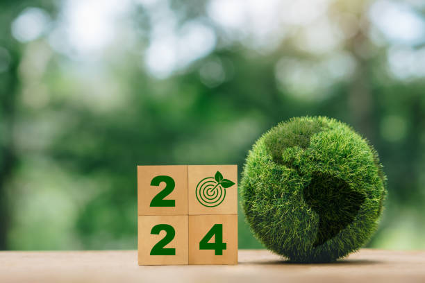 Next Year 2024. Goals, Plans and Visions. Sustainable environment development goals, green business, ESG, Co2, SDGs, and NetZero Concept. World Environment Day.