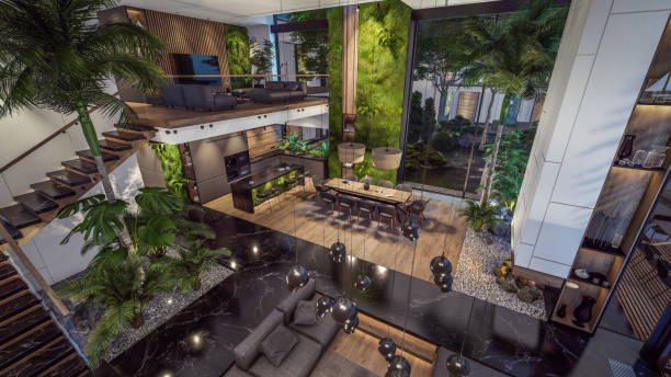 istock 3d rendering of expensive cozy interior with green walls in night 1700212979