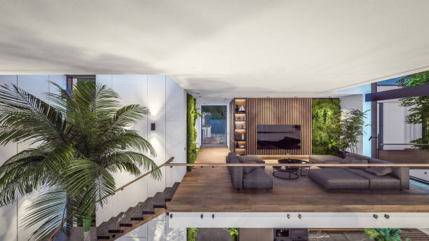 istock 3d rendering of expensive cozy interior with green walls in night 1700213002