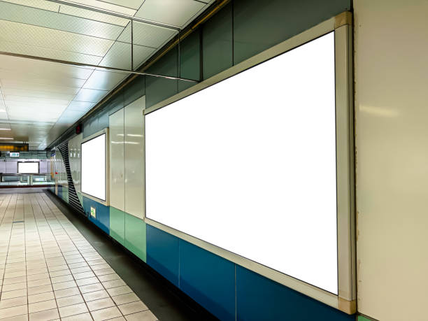 istock Mock-up of light box template in corridor subway station. 1700226375