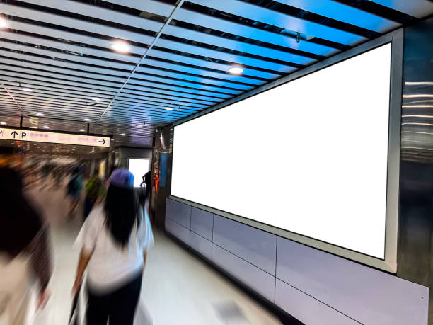 istock Mock-up of light box template in corridor subway station. 1700226376