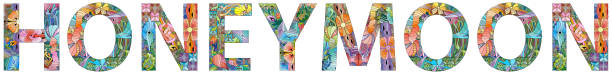 istock The word HONEYMOON. Colorful vector word isolated on a white background 1700228910