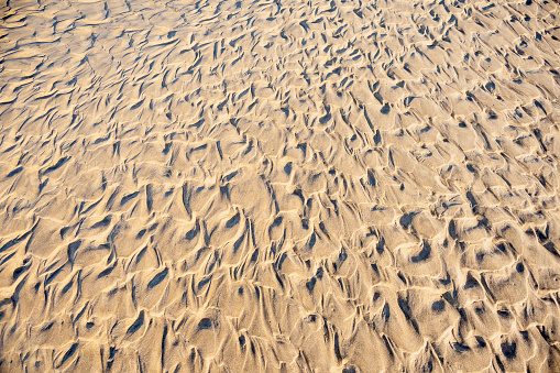 Abstract sandy beach  ripple surface textures in low tide on sandy beach.  Created natures art image seamless pattern background.