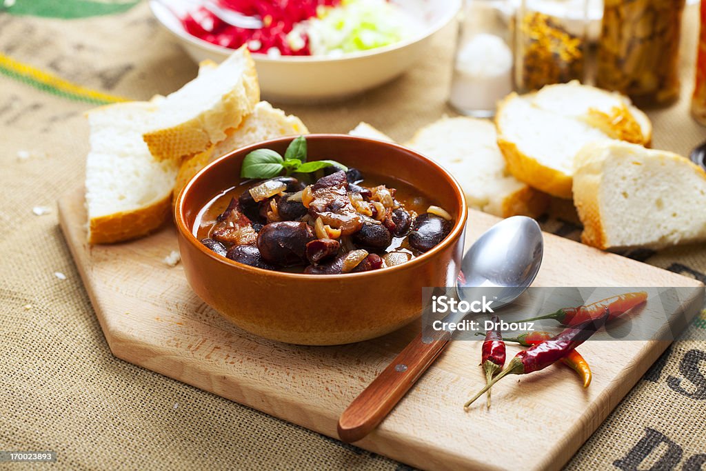 Bean Giant cannellini bean served with few chlli peppers and white bread; Adobe RGB color space;  Bean Stock Photo