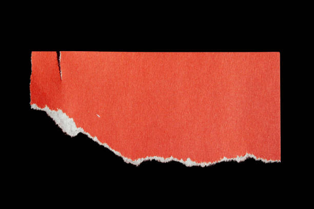 ripped paper piece on isolated black background - onderdeel van fotos stockfoto's en -beelden
