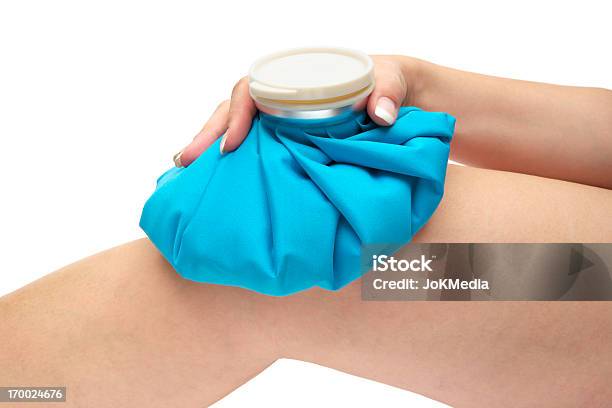 Ice Pack On Knee Joint Stock Photo - Download Image Now - Ice Pack, Ice, The Human Body