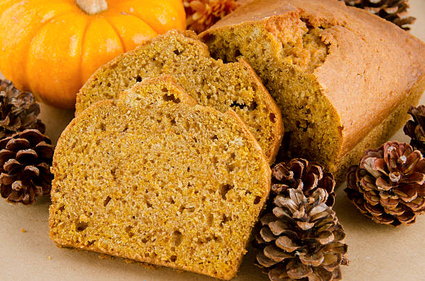 Close up of pumpkin bread.