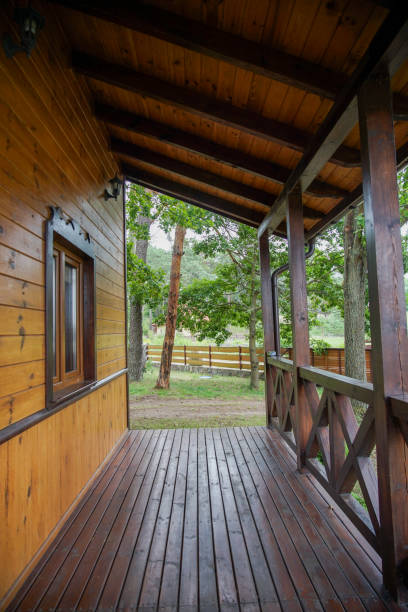 istock A wooden corridor with beautiful garden scene 1700260985