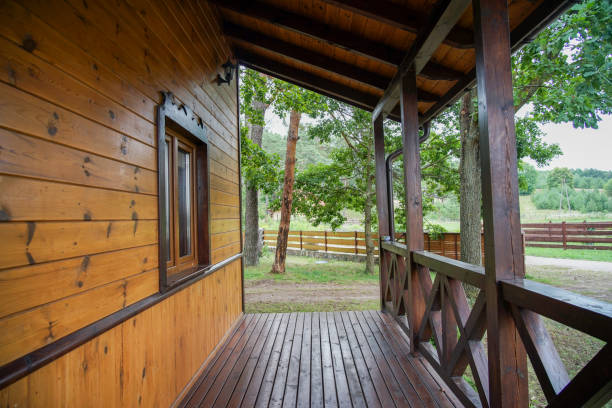 istock A wooden corridor with beautiful garden scene 1700262685