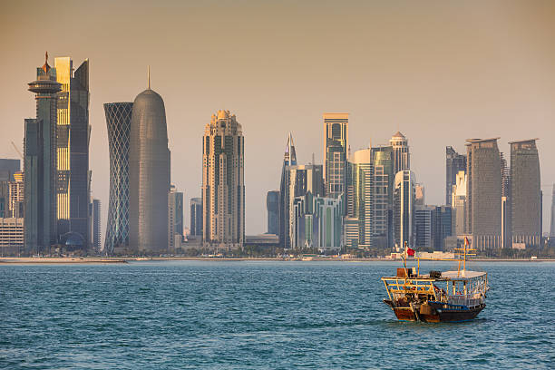 istock Dhow cruising to modern Doha Skyline, Qatar 170027263