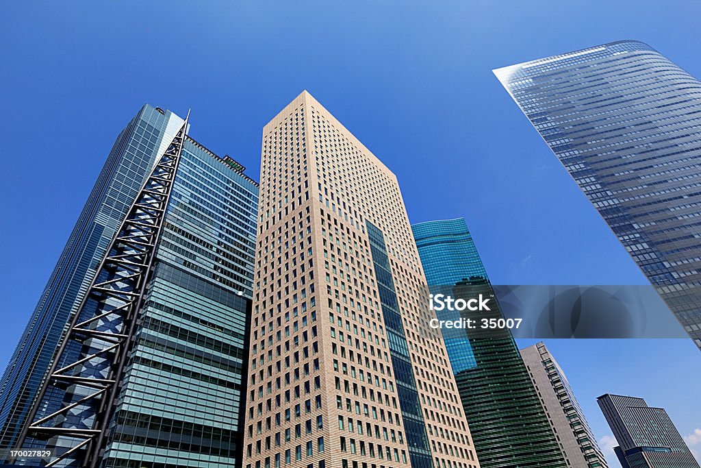 tokyo skyscrapers shinbashi skyscrapers in tokyo, japan. Office Building Exterior Stock Photo