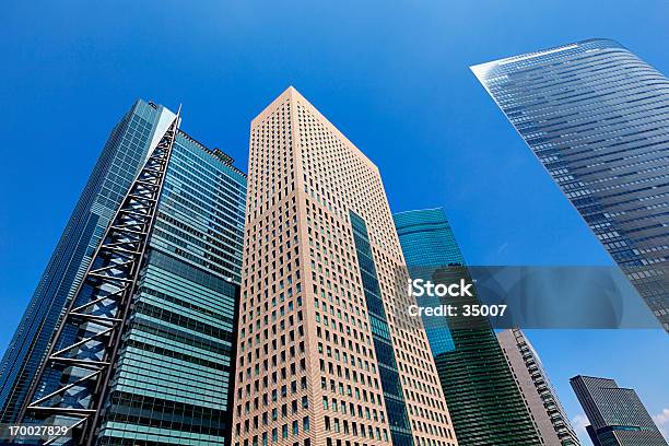 Tokyo Skyscrapers Stock Photo - Download Image Now - Office Building Exterior, Shiodome, Sky