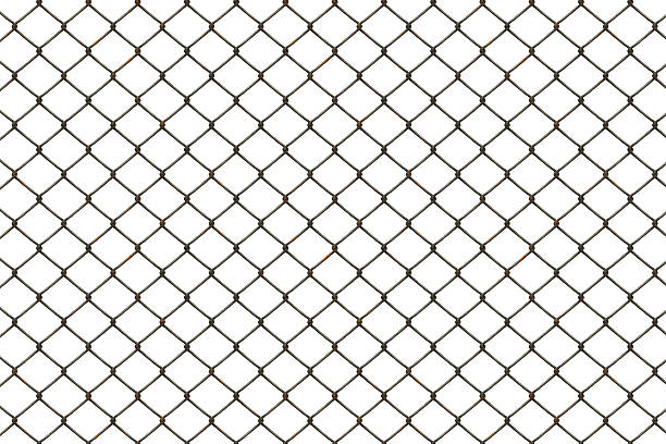 Rusty fence High detailed fence, digital illustration. cage photos stock pictures, royalty-free photos & images