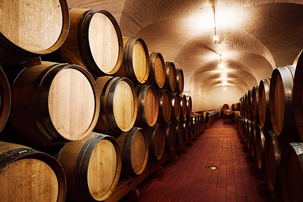 istock Entire grape harvest gently maturing into wine in cellar 170029990
