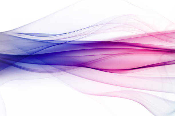 градуированные шелковистый smoke с синего на розовый - striped pattern curve squiggle стоковые фото и изображения