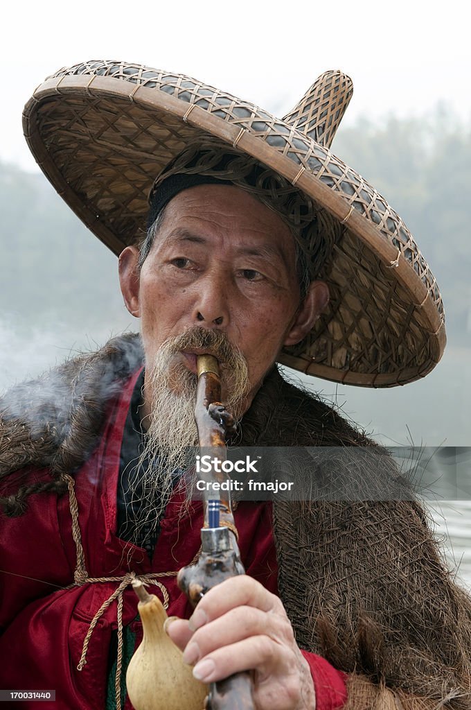 Chinês tradicional Fisherman - Foto de stock de 60-64 anos royalty-free