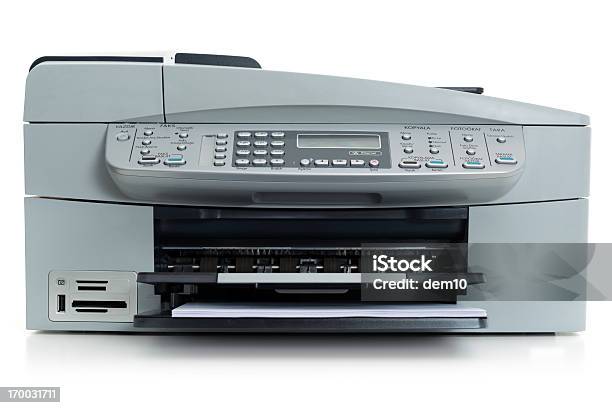 A Impressora - Fotografias de stock e mais imagens de Impressora de Computador - Impressora de Computador, Fundo Branco, Figura para recortar