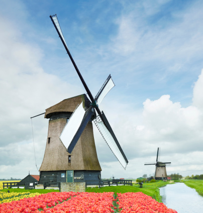Windmills,, tulips and canals