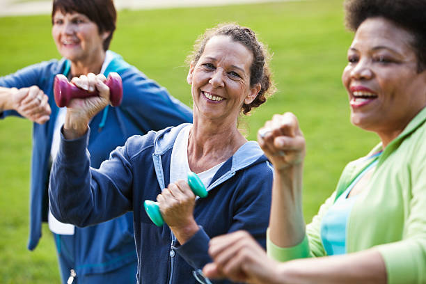 istock Mature women exercising outdoors 170031955