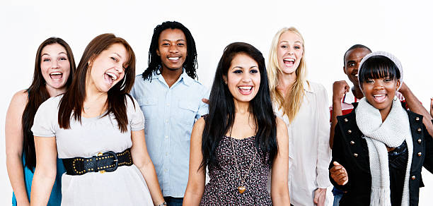 istock Seven happy spectators smile and cheer enthusiastically 170032432