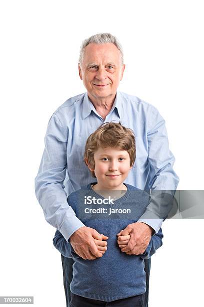 Foto de Menino Feliz Com Seu Avô e mais fotos de stock de Avô - Avô, Figura para recortar, Foto de estúdio