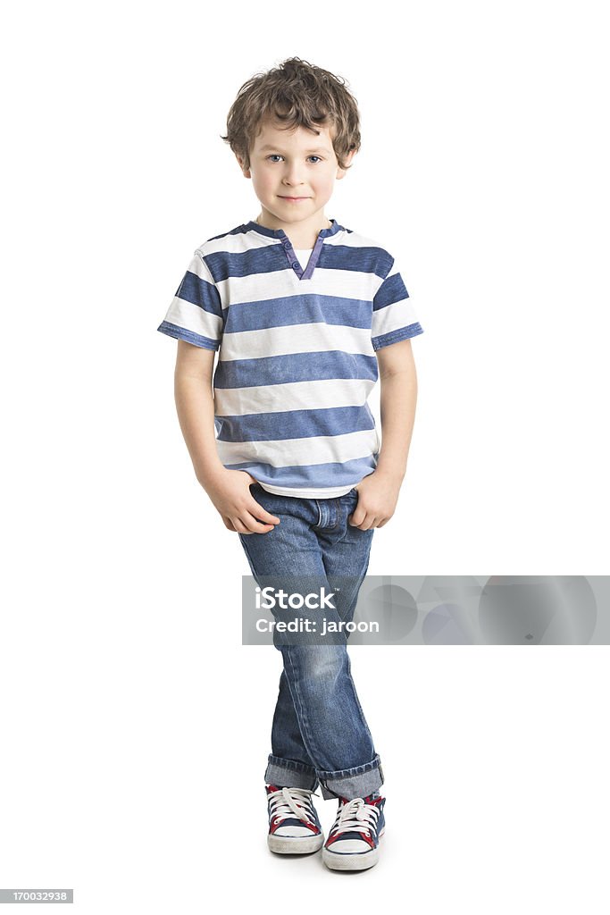 portrait of small boy small boy isolated on white Child Stock Photo