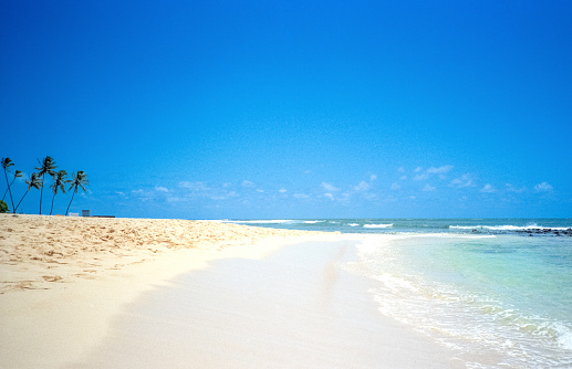 A beautiful white sand beach in Jamaica