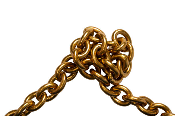 istock Golden chain isolated on white background. 1700345948