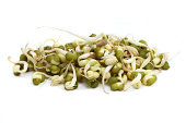Macro image of mung bean sprouts